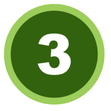 The numeral 3 inside of a green circle